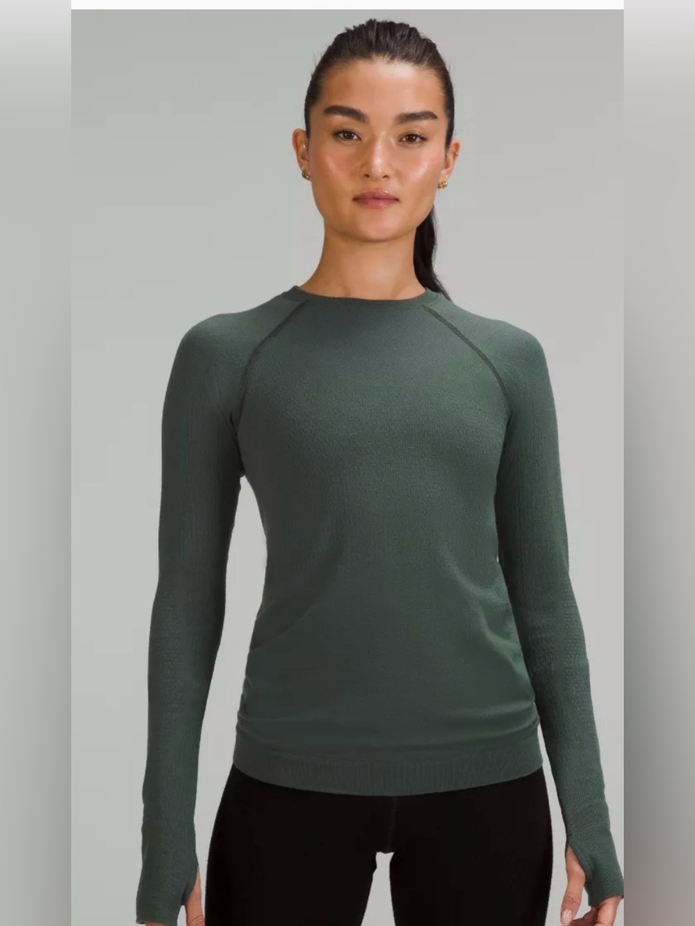 Lululemon Long Sleeve Crewneck Top - Forest Green Running Women’s